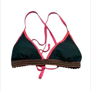 Xhilaration teal pink orange bikini swim top size S NWOT